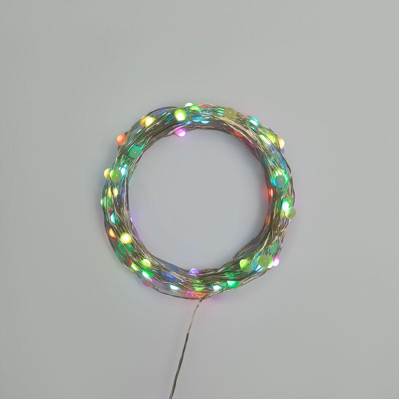 Гирлянда "Роса" 10м 100LED RGB IP44 с пультом 8 режимов элементы питания 3хAA Neon-Night 303-259