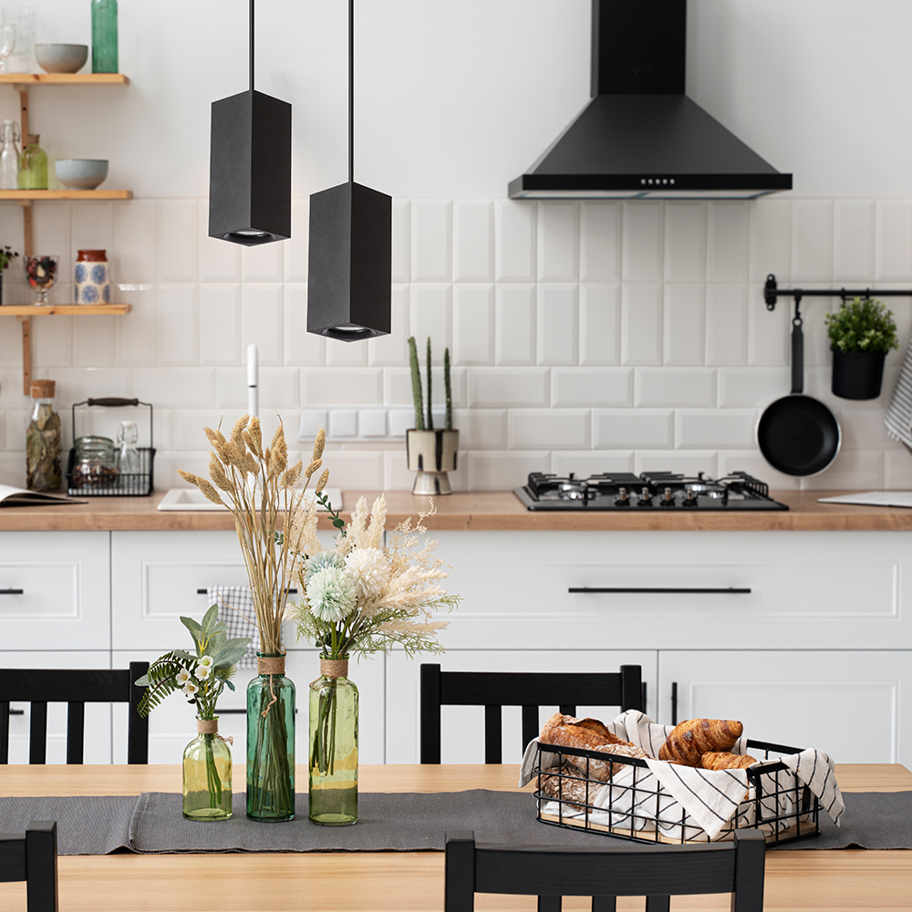 Светильник ДСО GU10 без лампы на подвесе черный