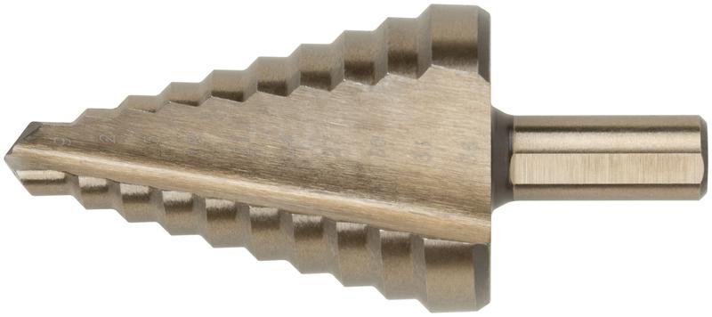 Сверло ступенчатое HSS Co5% (Р6М5К5) пометаллу 10 ступеней 9-36мм FIT 36393