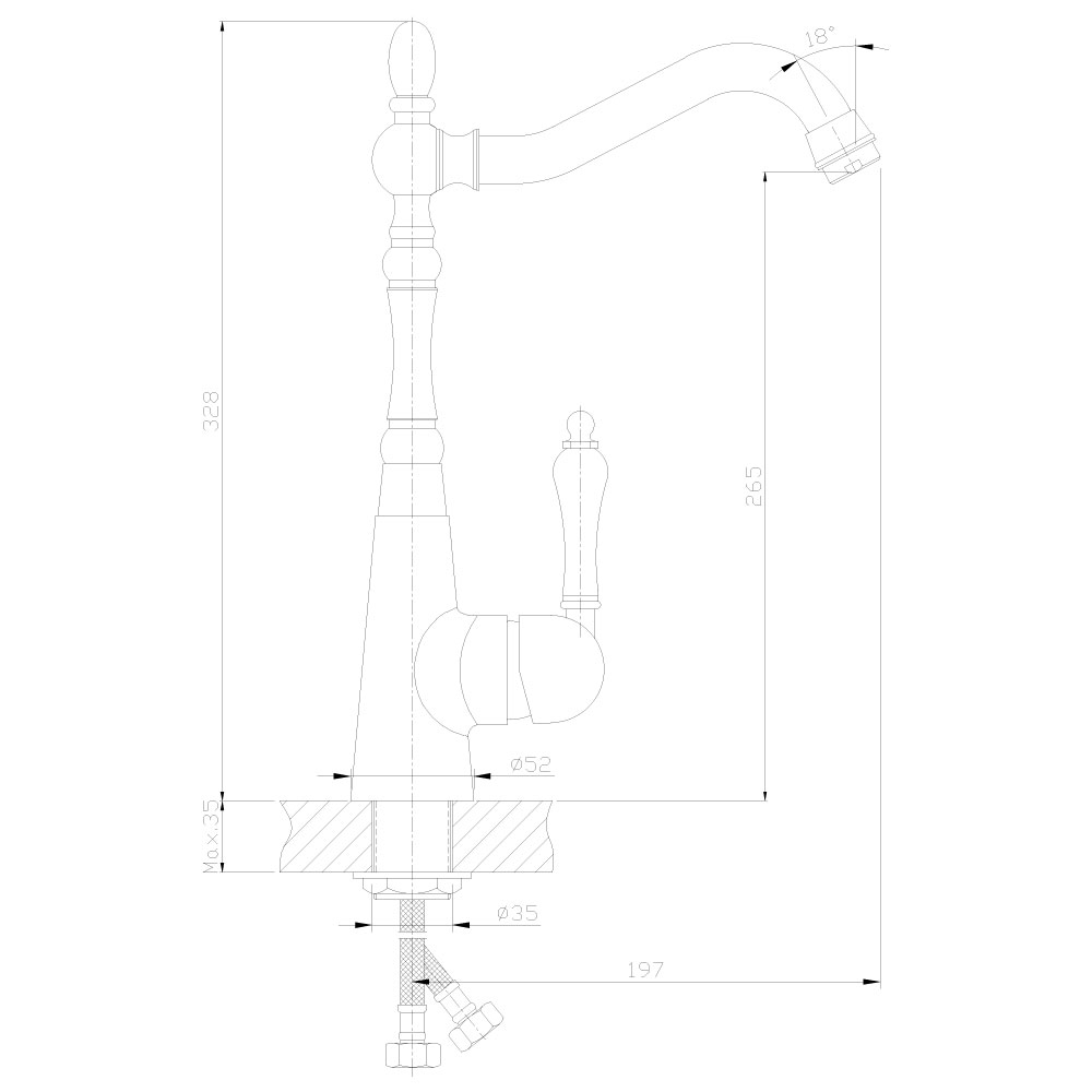 Смеситель для кухонной мойки Rossinka Z (Z35-20U)