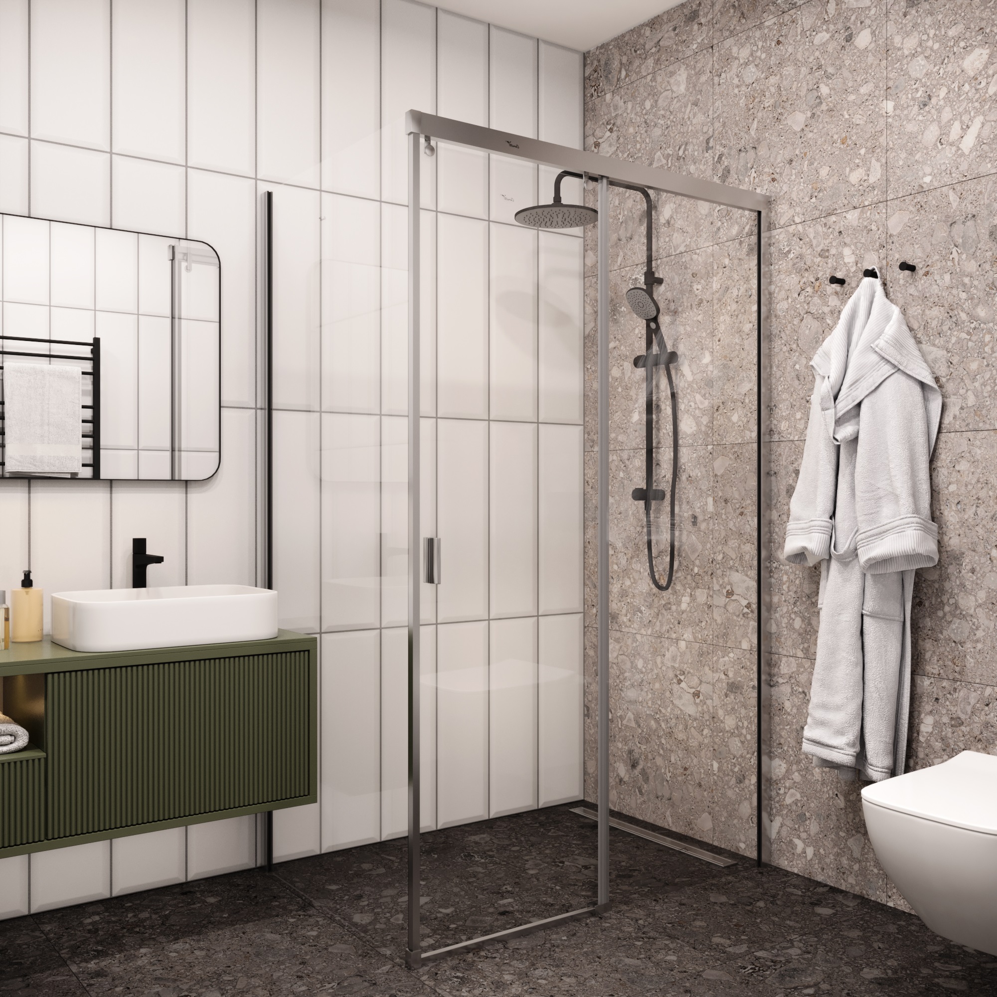 Ограждение MARBELLA 120 R душевое Ceruttispa без поддона (80x120x190)