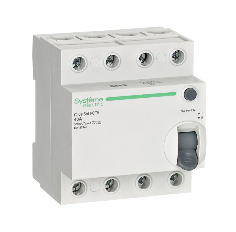 Выключатель дифференциального тока City9 Set 4п 40А 300мА A-S 400В SE C9R87440