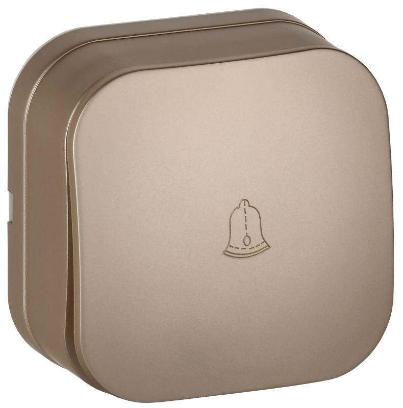 Выключатель 1-кл. ОП GLORY ВСс20-1-0-ХШм 10А самовозврат. шампань матов. IEK EVH14-K37M-10