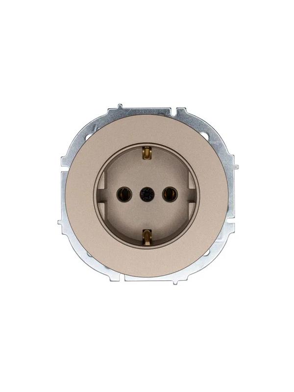 Розетка 1-м OSEN IP20 16А с заземл. ПБТ механизм титан LEZARD 743-3788-122B