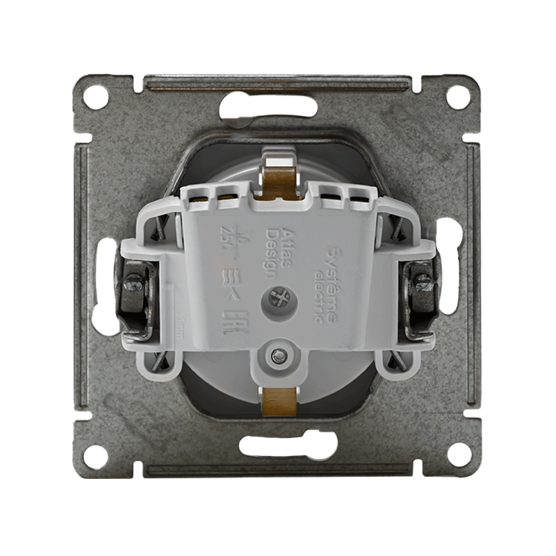Розетка 1-м СП AtlasDesign 16А IP20 с заземл. механизм бел. SE ATN000143