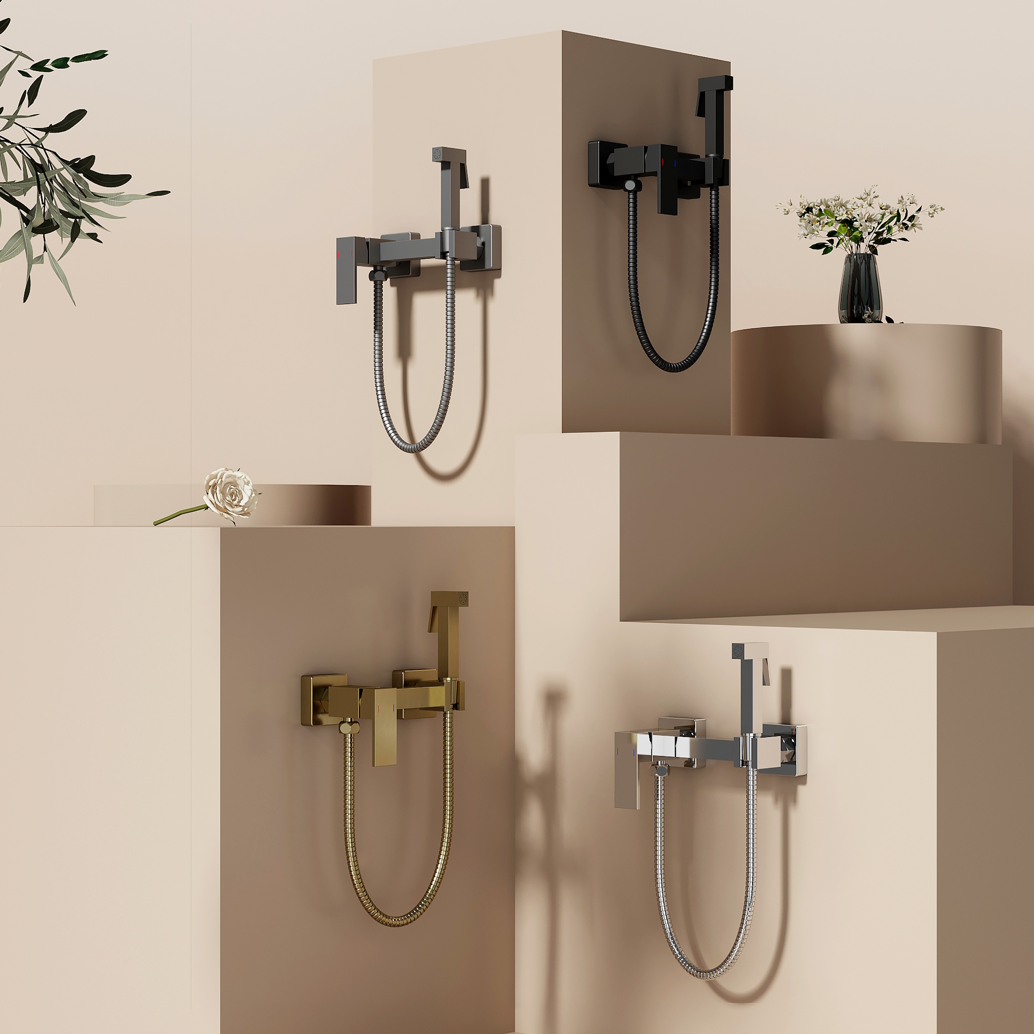 Гигиенический душ со смесителем Splenka S98.51.05, сатин