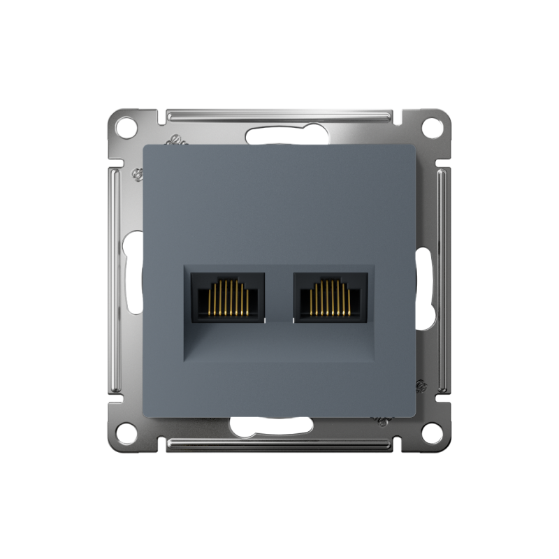 Розетка компьютерная 2-м AtlasDesign RJ45 + RJ45 кат.6A механизм грифель SE ATN000788