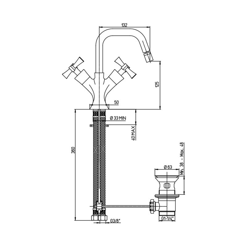 Смеситель Paini Elix  85CR251LMKM для биде