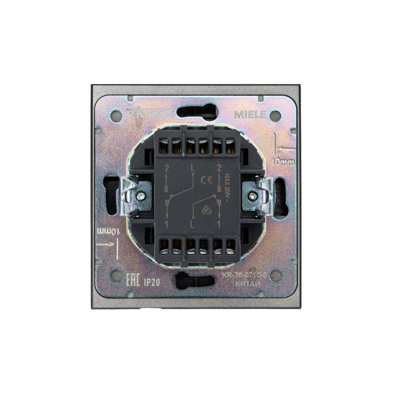 Выключатель перекрестный (переключатель) 1-кл. СП STRONG MIELE 10А антрацит Kranz KR-78-0710-5