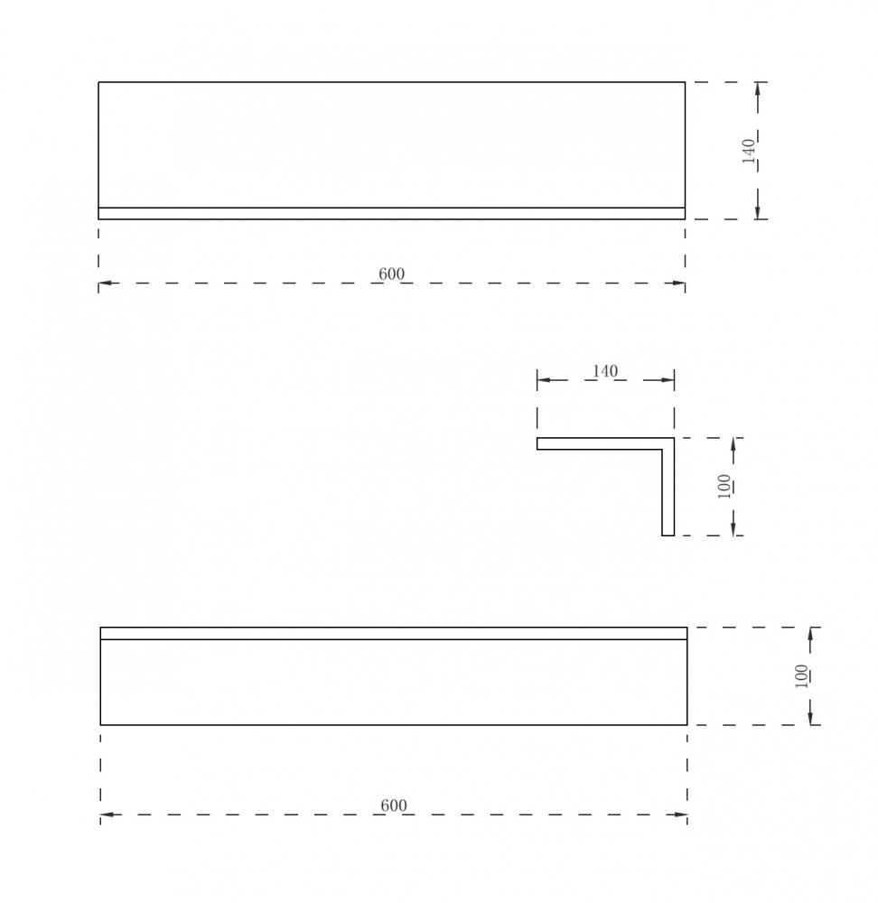 Полочка для ванной комнаты ABBER Stein AS1654 белая матовая