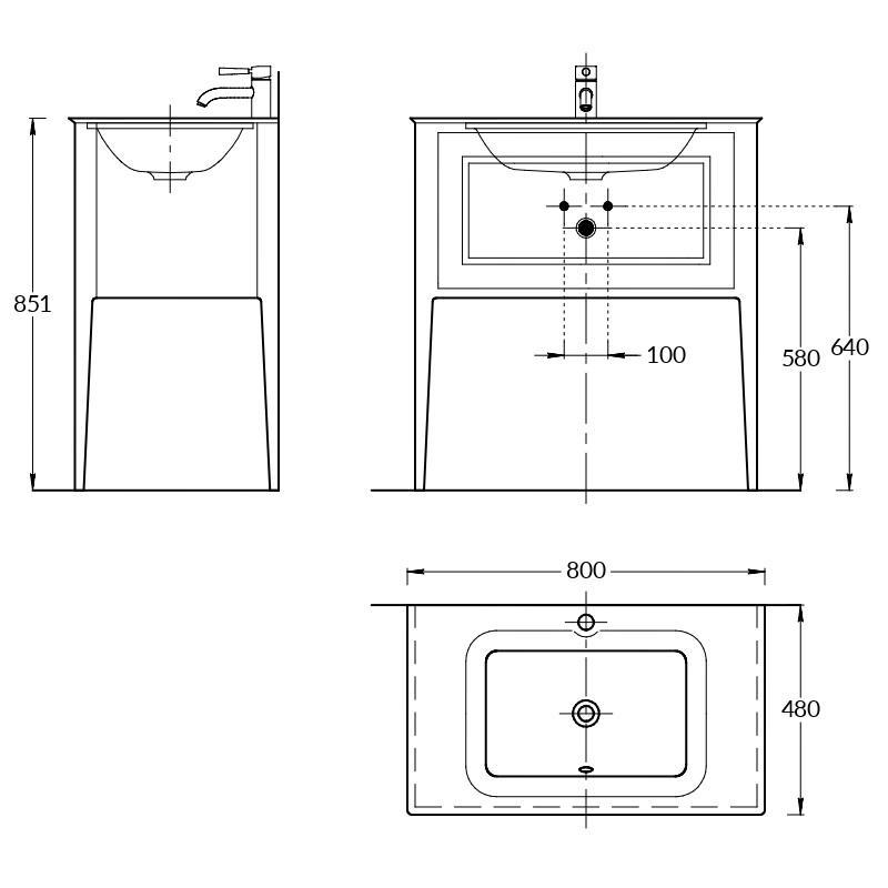 Тумба PLAZA Classic NEO напольная с ящиком 80, орех матовый
