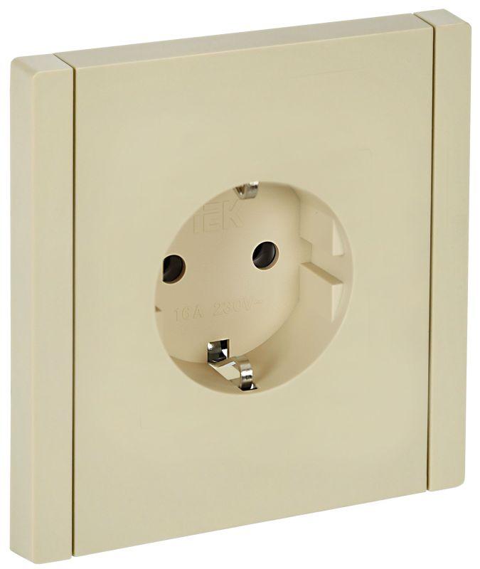 Розетка СП FORTE&PIANO FP416 16А с заземл. без защ. шторок винт. крепл. ваниль IEK FP-R11-16-K10