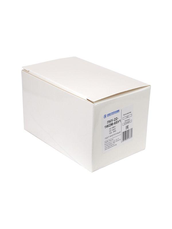 Пост управления ПКУ-22-1W2M-65У1 1 цилиндр с подсветкой 220В AC НЗ IP65 красн. Электротехник ET014870