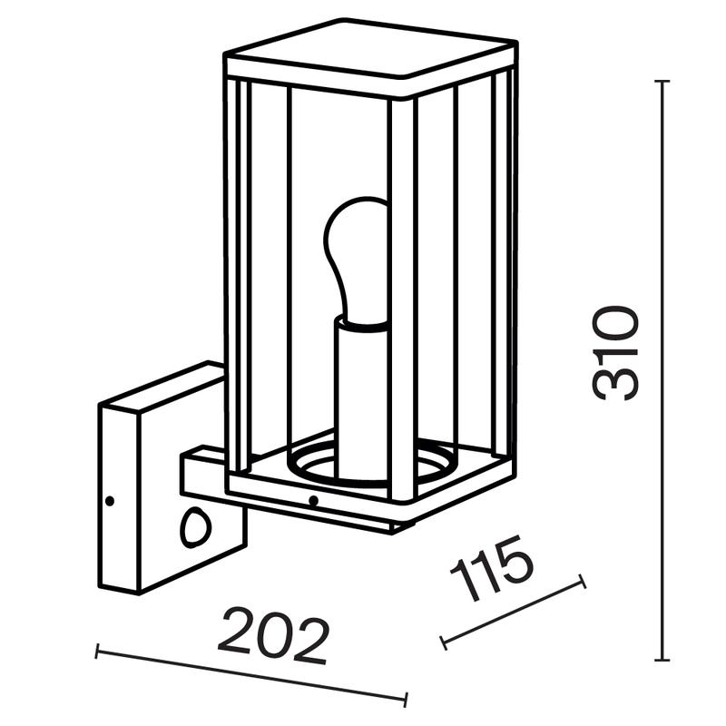 Светильник Cell 1х15Вт E27 IP65 бра настен. Maytoni O452WL-01GFSR