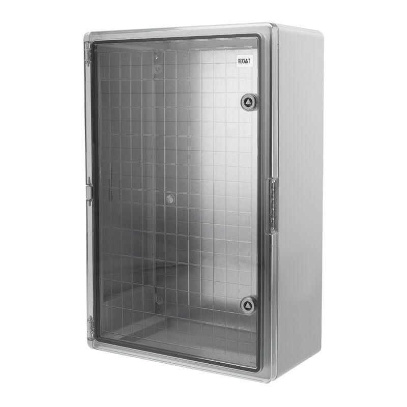 Корпус ЩМПп 600х400х200мм УХЛ1 IP65 с прозр. дверцей и монтажной панелью АБС пластик. Rexant 11-0417