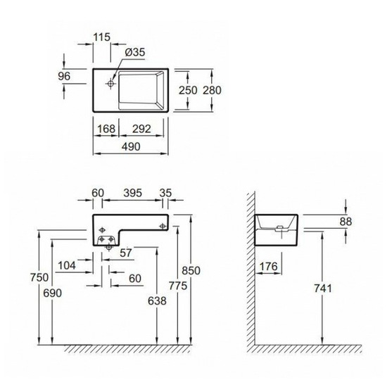 Раковина Jacob Delafon Terrace EGA012-00, 49х28 см