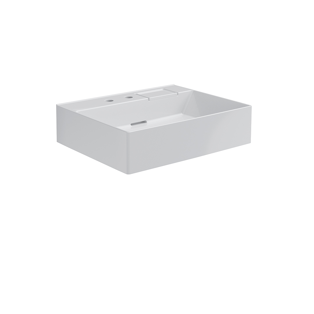 Раковина LOGICA мебельная с двумя отверстиями 60, белая глянцевая