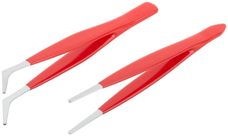 Набор пинцетов 2шт с ПВХ ручкой FIT 67435