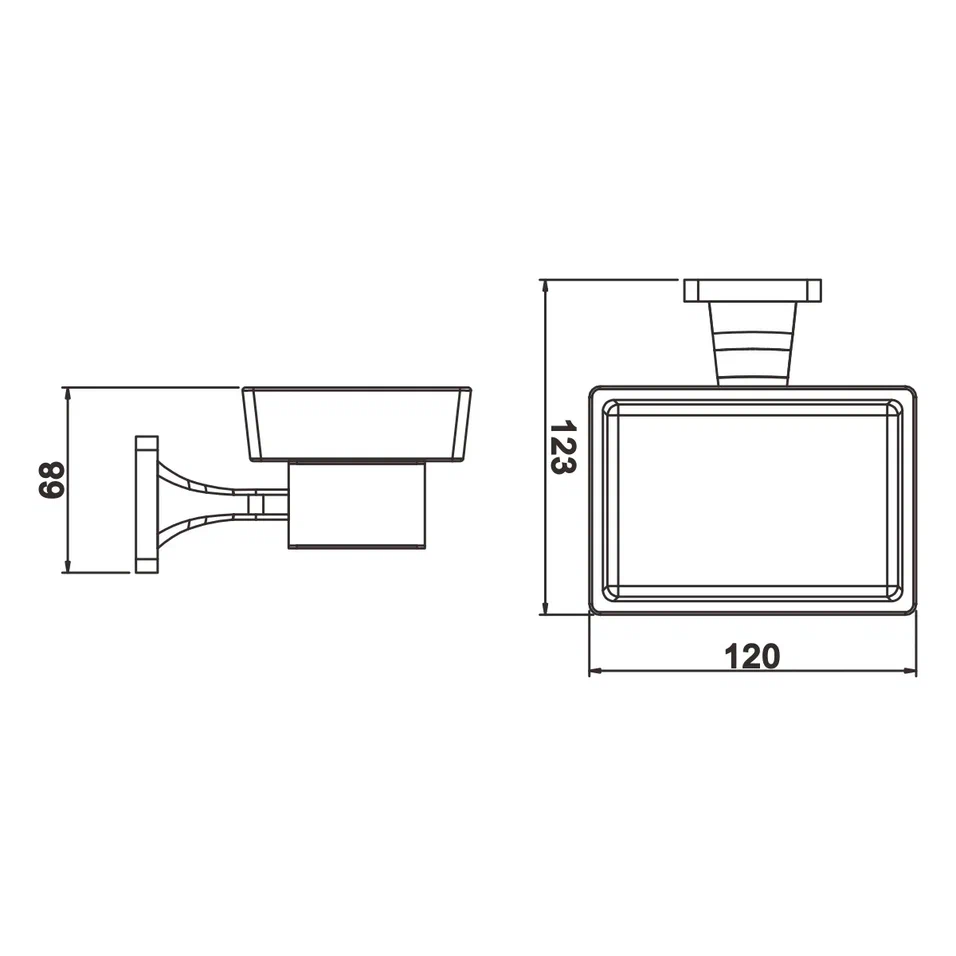 Мыльница Rose RG1503H, черный