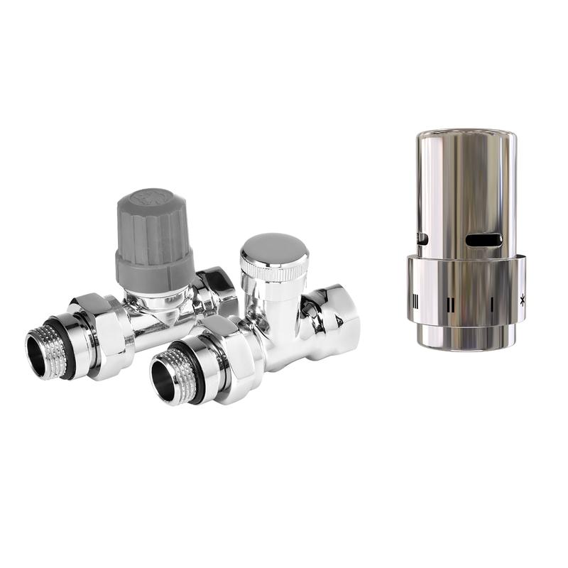 Набор термостатический прямой Design 1/2дюйм Click с термоголовкой хром Royal Thermo НС-1476639