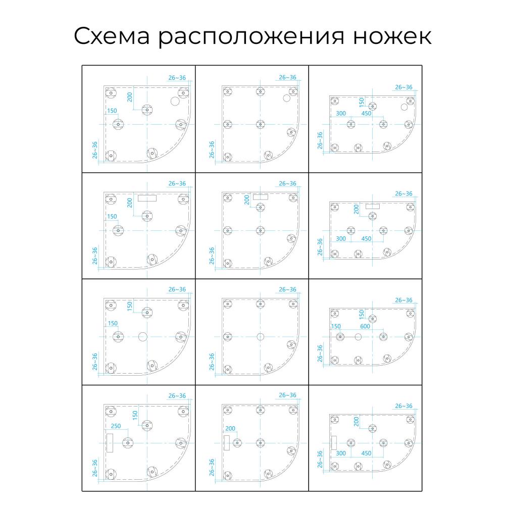 Душевой поддон полукруглый RGW ST/R-G Графит, 16153100-02