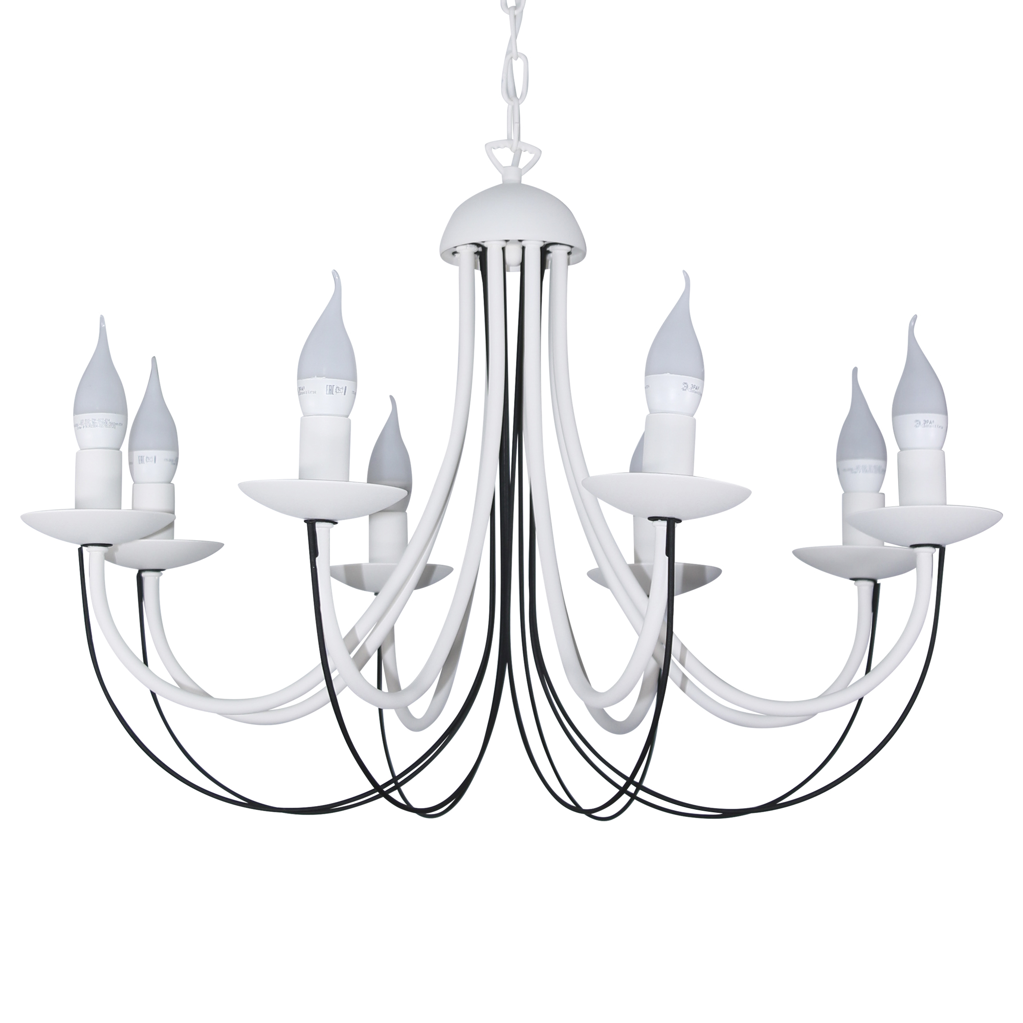 Светильник подвесной Астра 281 бел.муар. черн.муар. НСБ 01-8х60-108 Е14