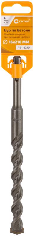 Бур по бетону Profi Plus двойн. спираль три пылеотводящие кромки 16х210мм Cutop 49-16210