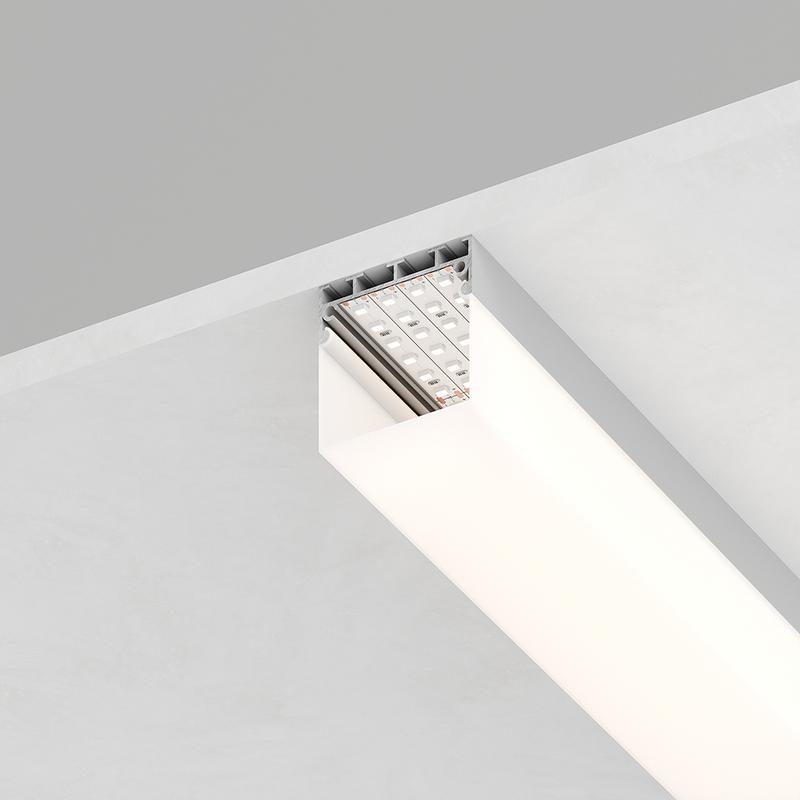 Профиль алюминиевый CAB268 накладной 42х45мм серебр. 2м (в комплекте 2 заглушки) FERON 48120