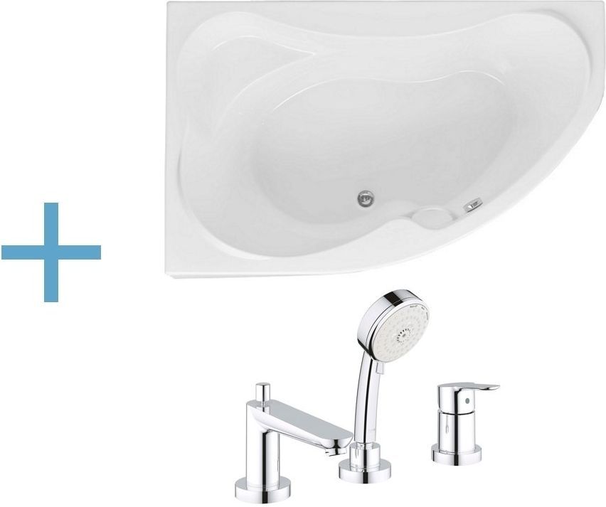 Акриловая ванна Aquanet AQUANET Capri 160x100 L (каркас + смеситель Grohe BauEdge 2511700A)