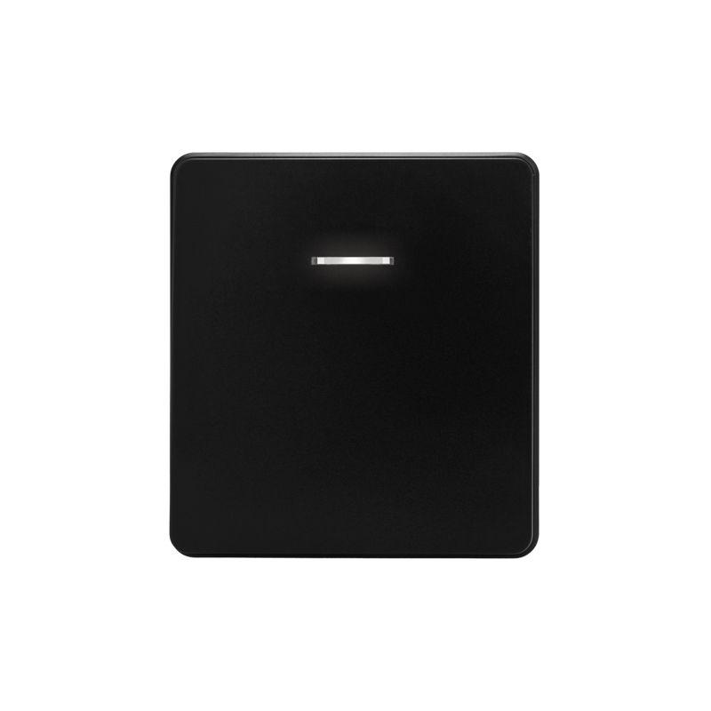 Выключатель 1-кл. СП ROUND MIELE 10А с подсветкой оникс Kranz KR-78-0713-3