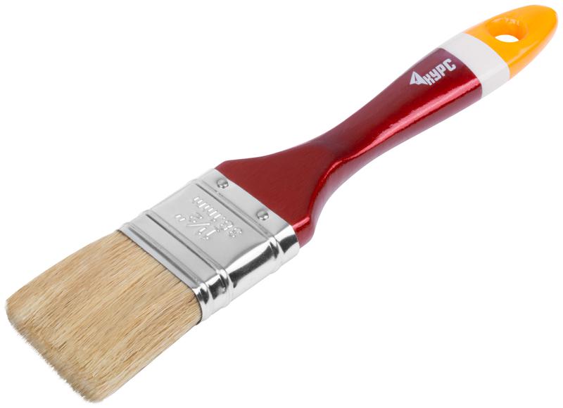 Кисть флейцевая "Мастер" 1.5дюйм (38мм) натур. щетина деревянная ручка КУРС 00834