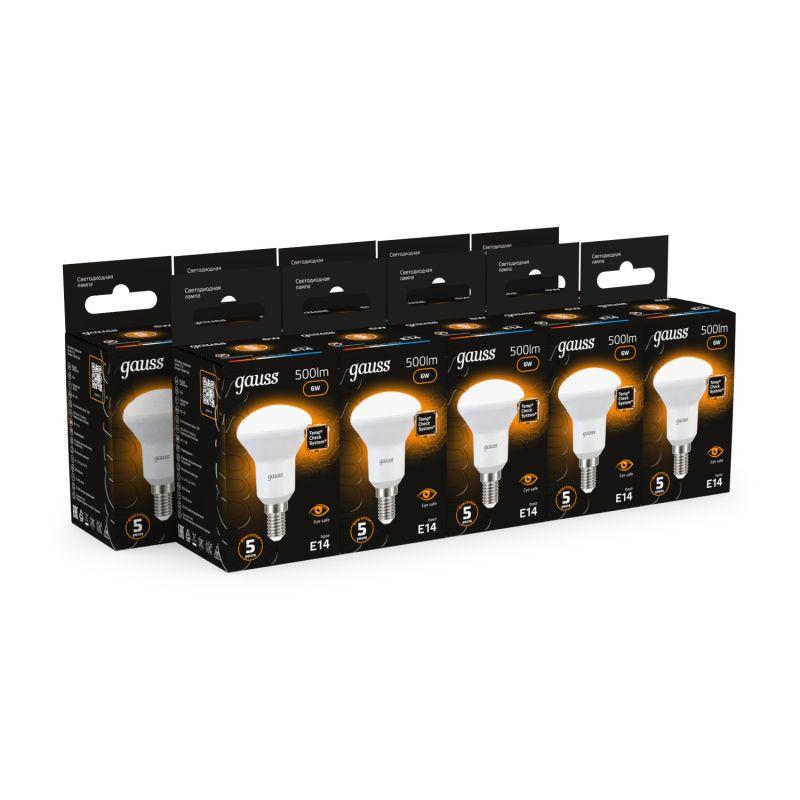 Лампа светодиодная Black 6Вт R50 рефлектор 3000К тепл. бел. E14 500лм GAUSS 106001106