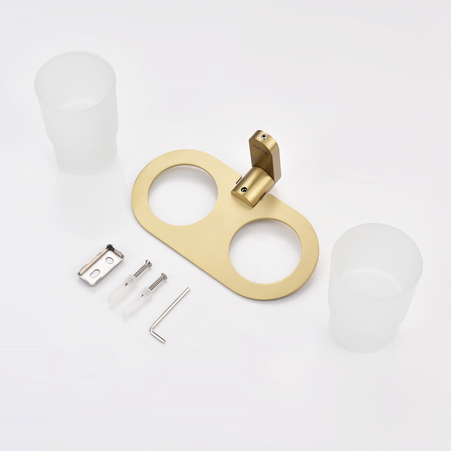 Стакан для ванной комнаты двойной Raglo R300.08.03, золотой сатин