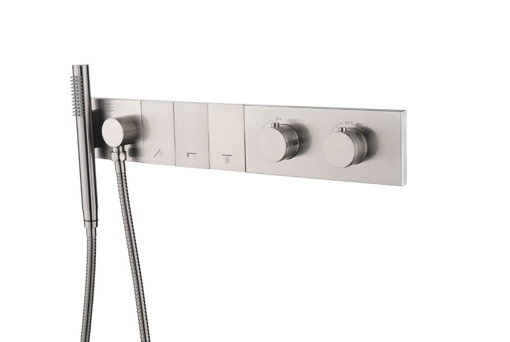 Смеситель ZODIAC THERMO с ручным душем NIKEL BRUSH