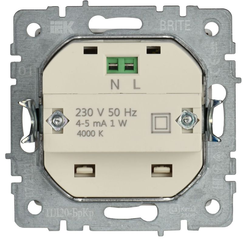 Подсветка светодиодная BRITE встраив. ПЛ20-БрКр механизм беж. IEK BR-FL20-K10