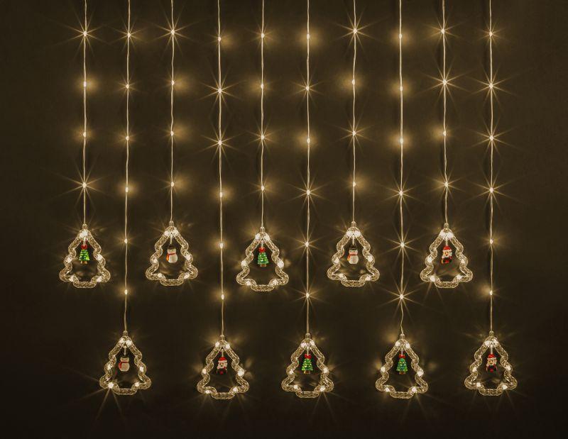 Гирлянда светодиодная "Бахрома" "Елки и фигурки" 95 007 NGF-D034-01 3х0.6м WW IP20 Navigator 95007