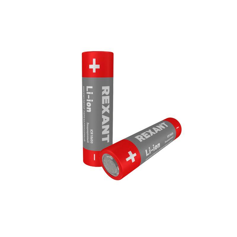 Аккумулятор Li-ion (литий-ион) 18650 3.7В 2400мАч с платой защиты (уп.2шт) Rexant 30-2034