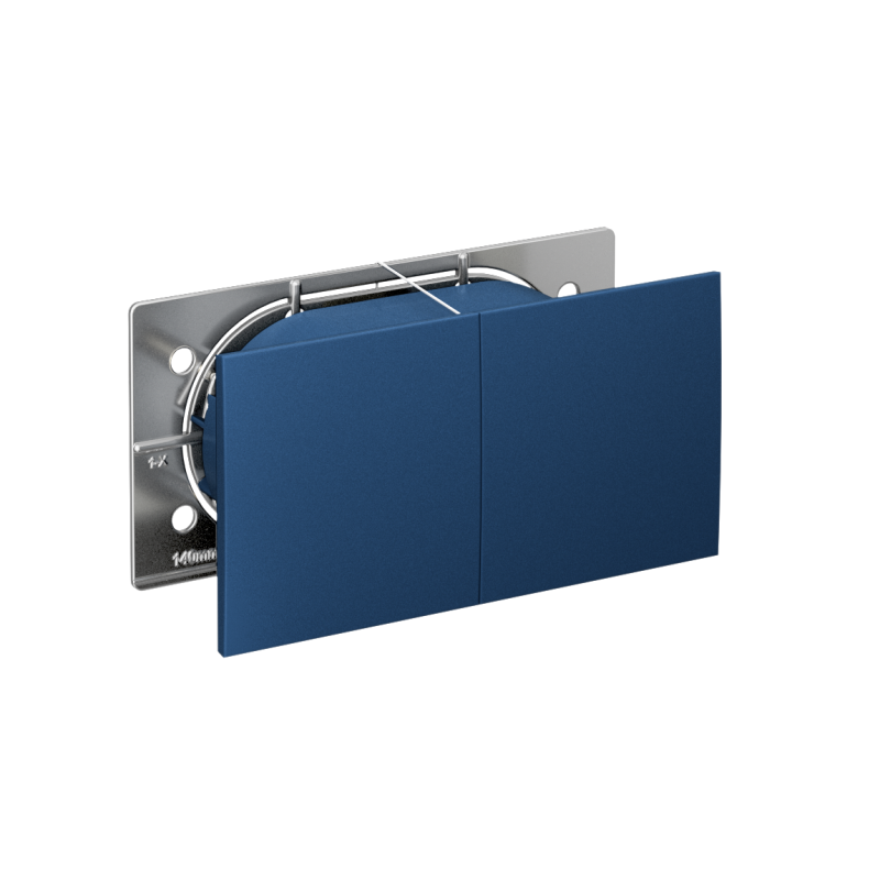 Розетка 2-м. AtlasDesign 16А с заземл. защ. шторки со сдвижн. крышкой в сборе аквамарин SE ATN001128