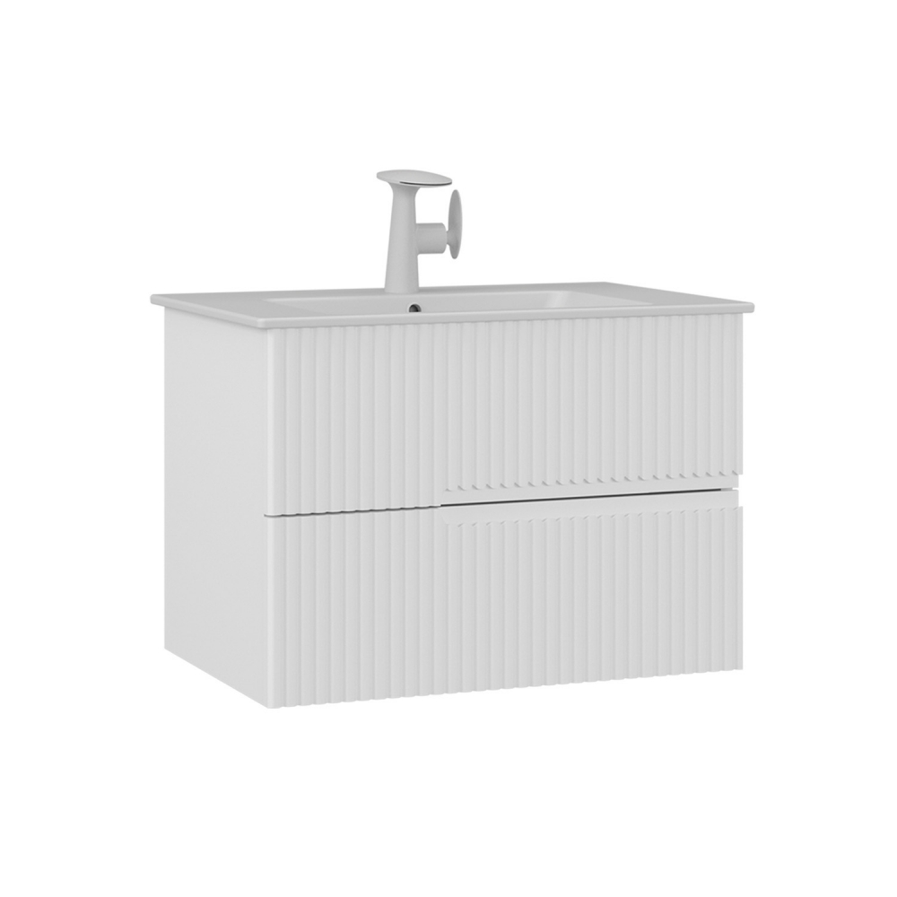 Тумба с раковиной ORKA Moonlight 70 подвесная, белый матовый