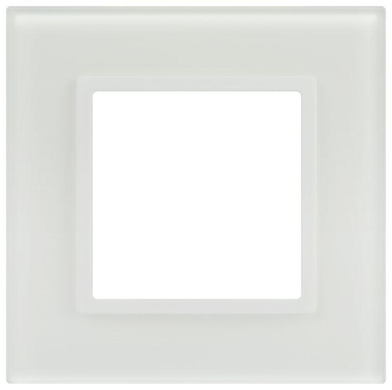 Рамка 1-м Elegance 14-5101-01М для розеток и выключателей стекло матов. бел. Эра Б0065832