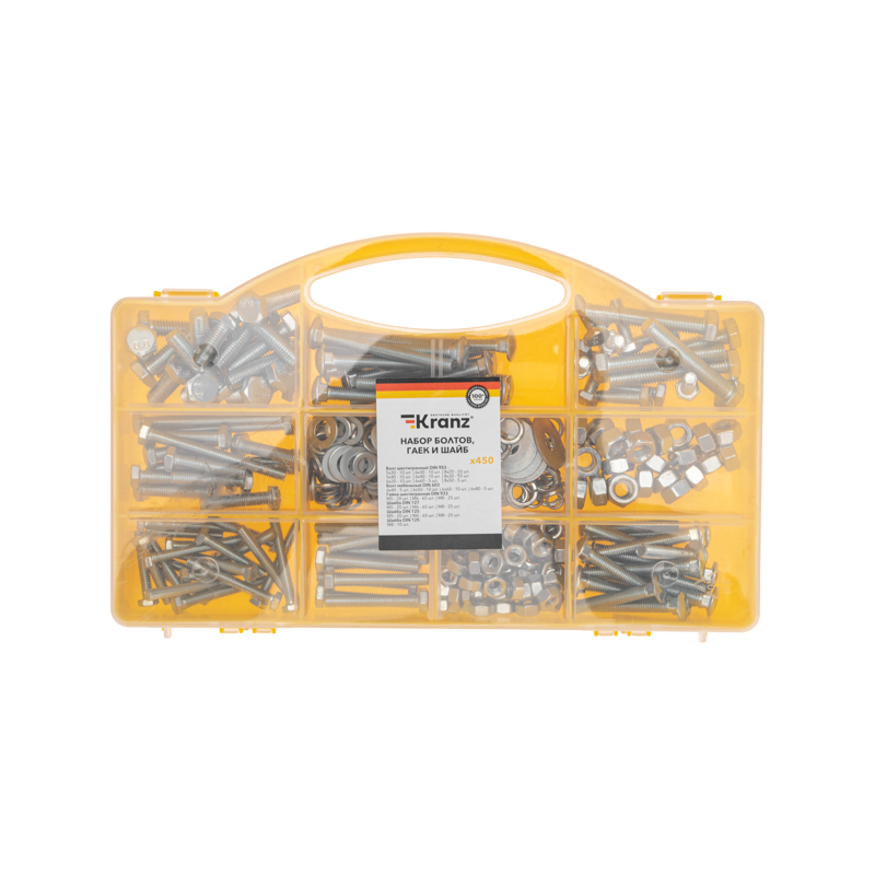 Набор болтов. гаек и шайб (450 шт/уп)