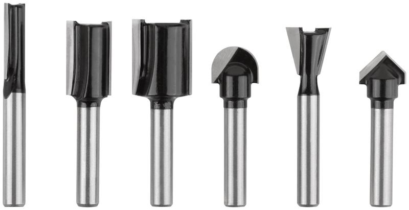 Фрезы по дереву кромочные набор 6шт деревянный бокс хвостовик 6мм (уп.6шт) FIT 36566