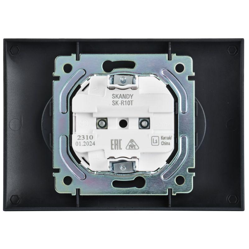 Розетка 2-м SKANDY 10А без заземл. без защ. шторок в сборе SK-R10T титан IEK SK-R20-10-K48-F