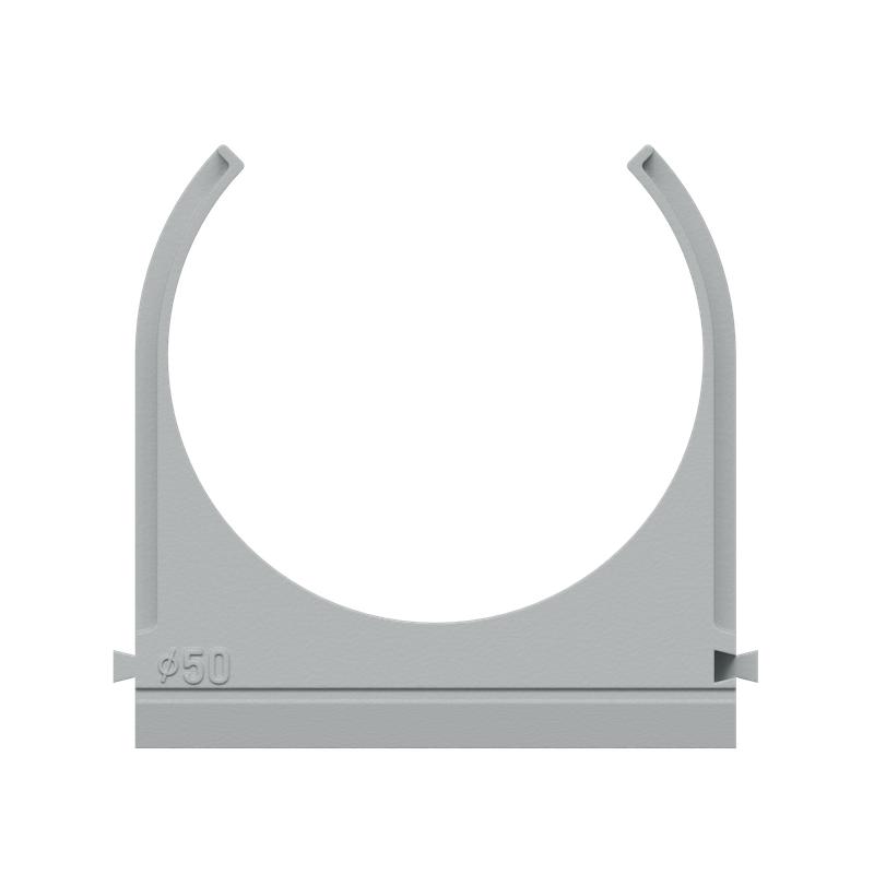 Крепеж-клипса для пластик. труб d50мм сер. (уп.20шт) КМ LO67229