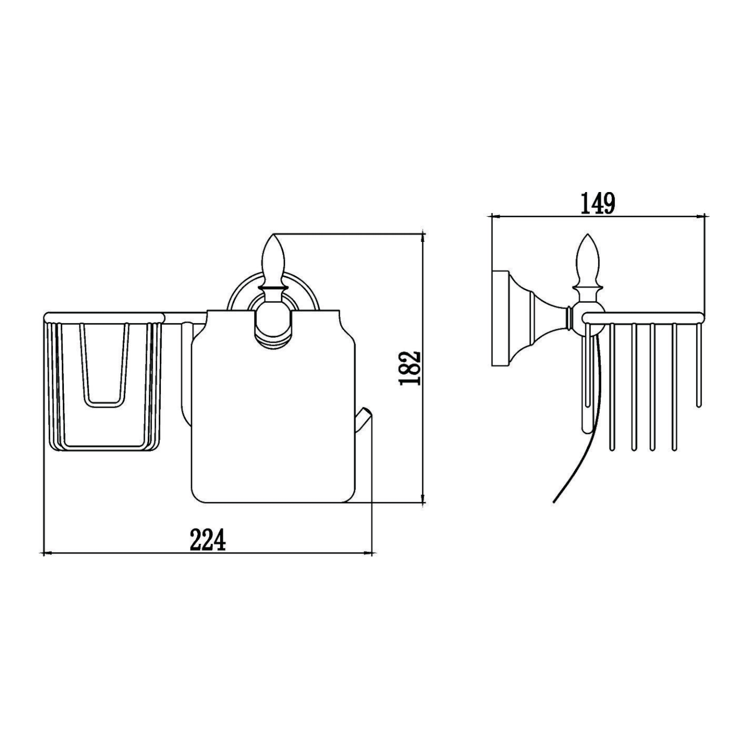 Держатель для туалетной бумаги и освежителя Savol S-L06851A, хром