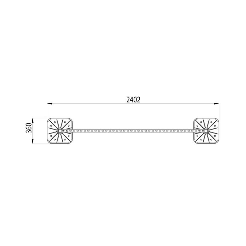 Конструкция опорная для горизонт. прямоугольн. воздуховодов и метал. лотков кабеленесущих систем TECHNORAPTOR FOOT 2000х1000 HD КМ TR0290