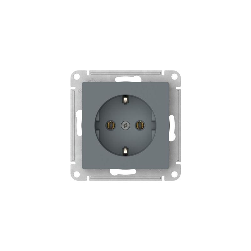 Розетка AtlasDesign 16А с заземл. быстрозажим. клем. механизм грифель SE ATN000743S