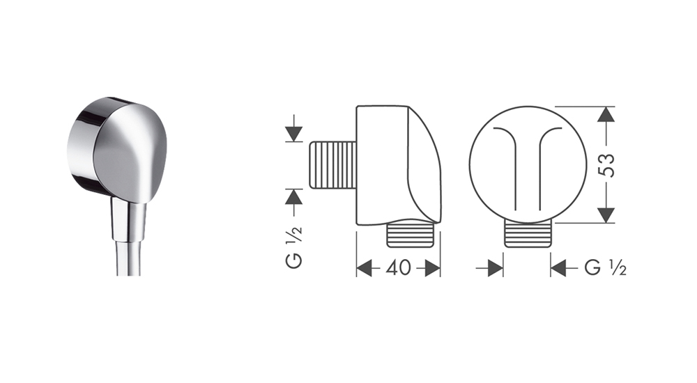 Шланговое подсоединение Hansgrohe Fixfit E 27454000