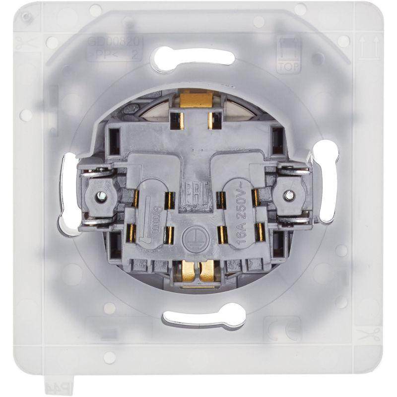 Розетка 1-м СП Inspiria 16А IP44 250В 2P+E защ. шторки с крышкой немецк. стандарт механизм сл. кость IEK 673741