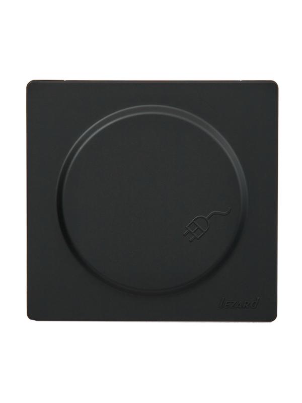 Розетка 1-м ОП LETO с заземл. с крышкой LETO ПБТ черн. бархат LEZARD 752-4200-123B